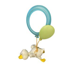 Burnes 5x9 in Duck Figurine Picture Frame Balloons Baby Kids